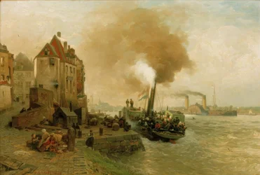 La porte Kohl sur la rive du Rhin à Düsseldorf